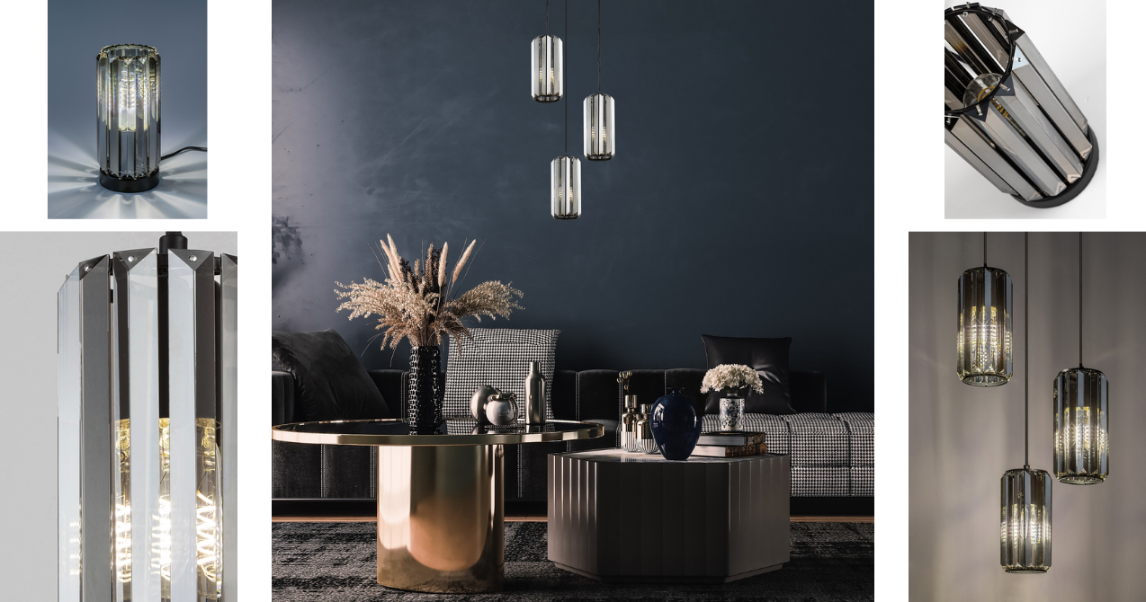 Veness jednostruka, trostruka i četverostruka visilica, kao i stolna ukrasna svjetiljka u novoj kolekciji Rábaluxa.
